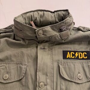 AC/DC Official Merch Men XXXL Olive Green Military Field Jacket Hooded Utility